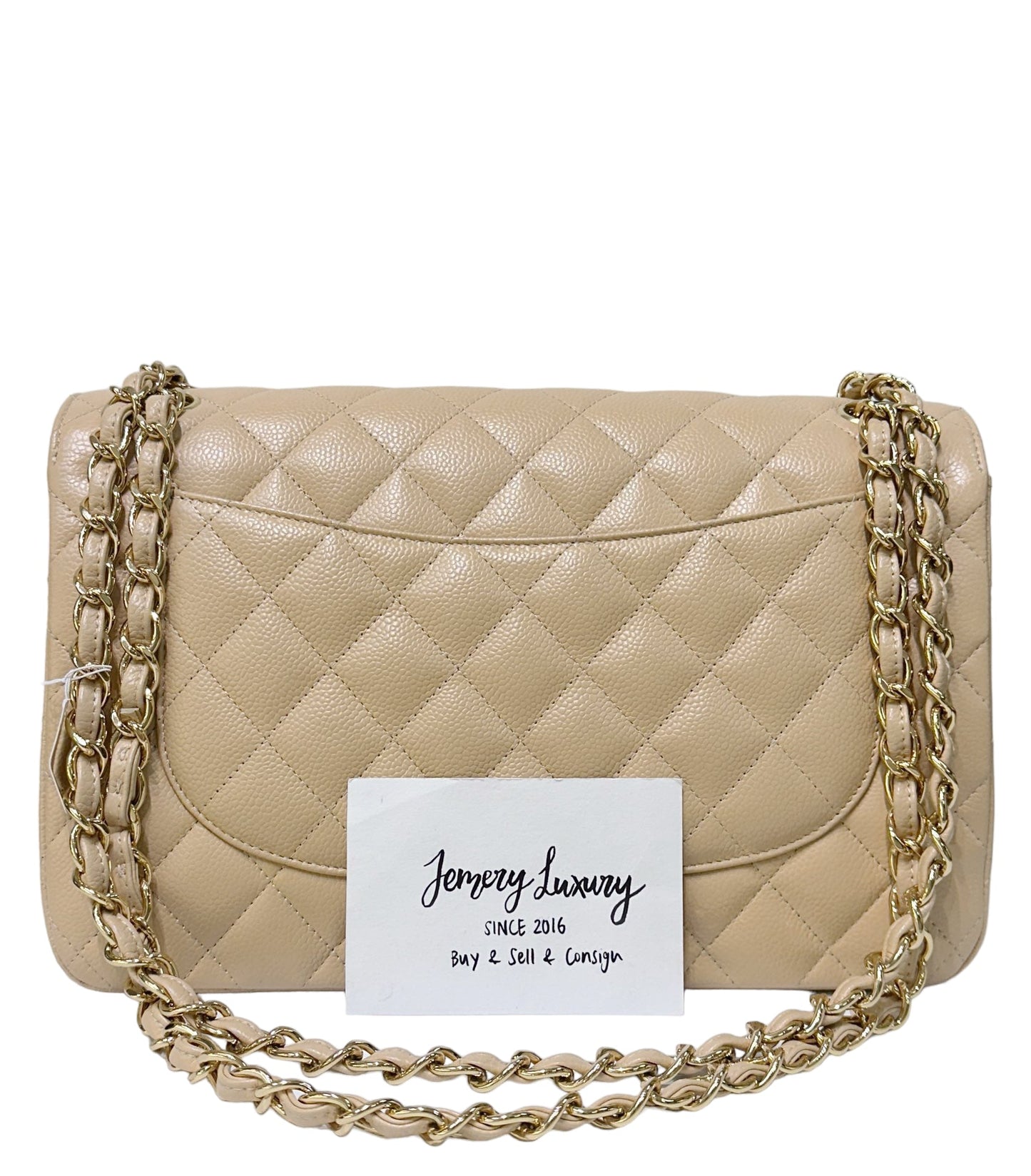 Chanel Jumbo Classic Flap Bag Beige Ghw