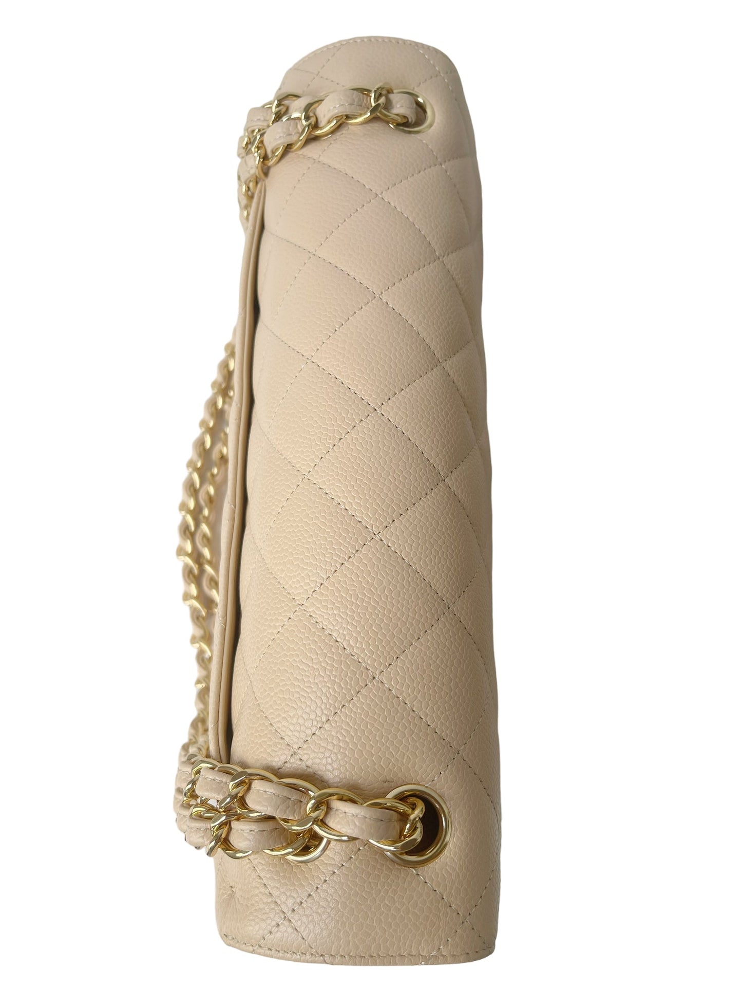 Chanel Jumbo Double Flap Beige Caviar Gold Hardware
