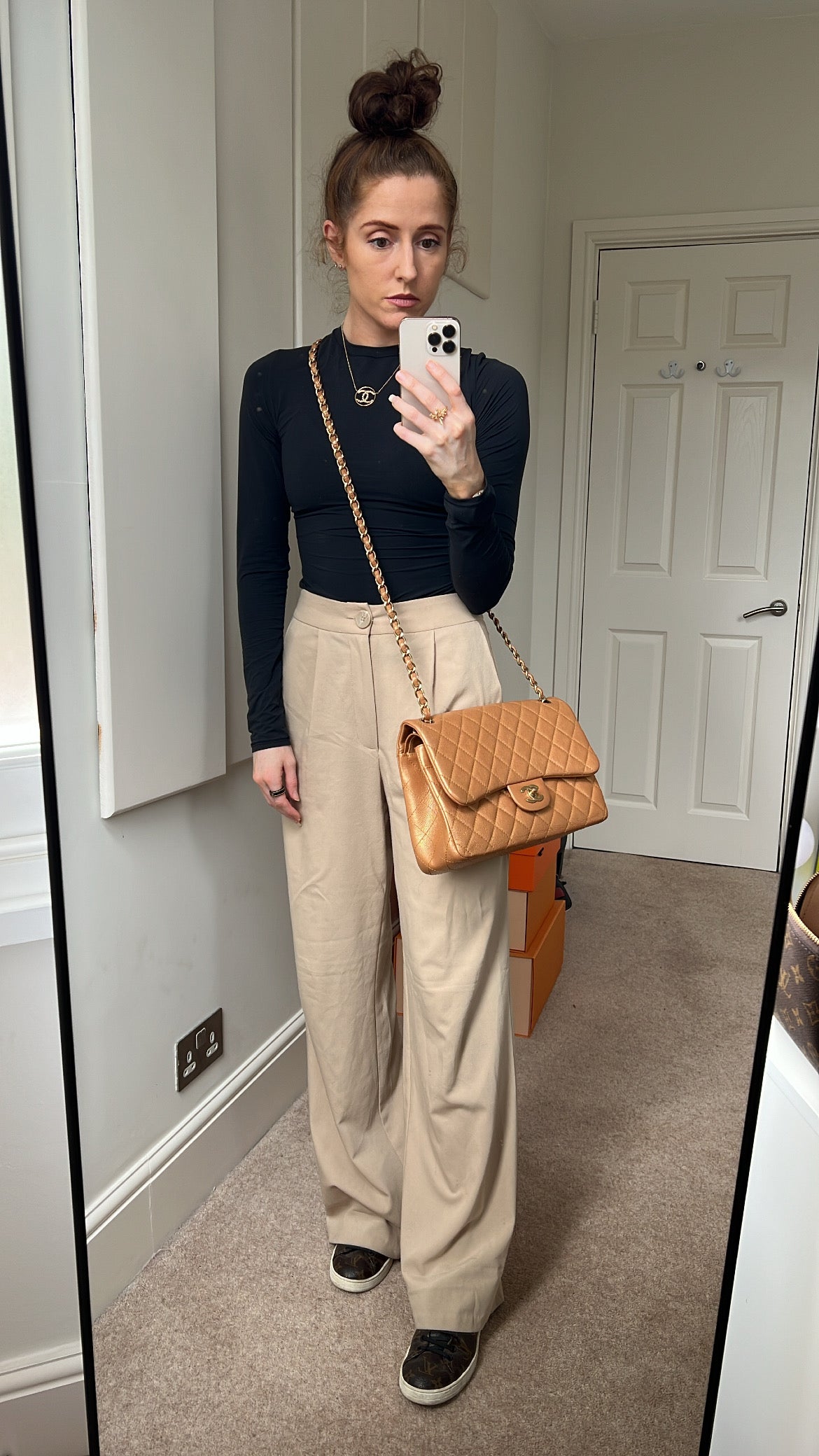 Chanel Jumbo Double Flap in Gold Caviar (RRP £9,670)