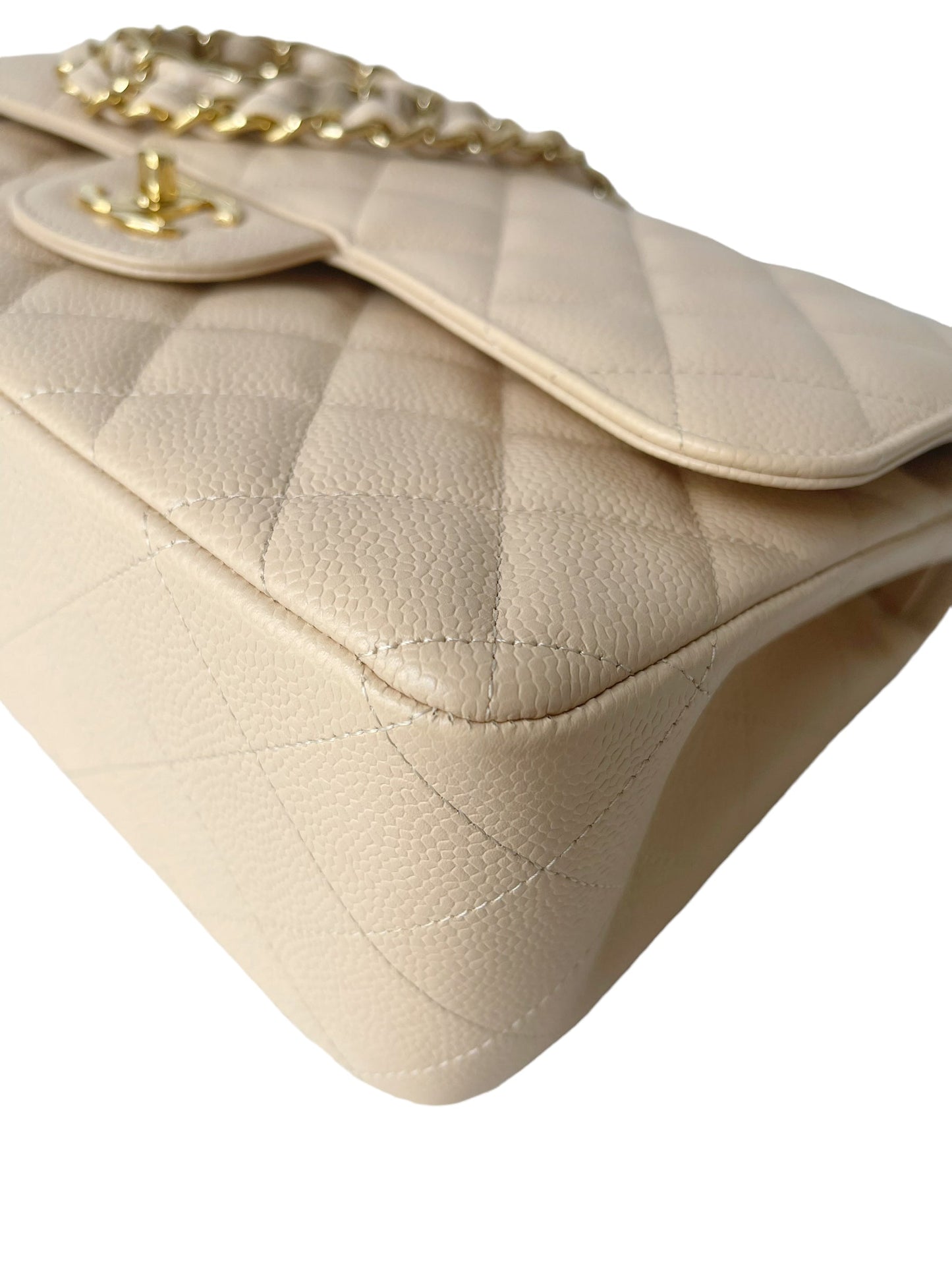 Chanel Jumbo Double Flap Beige Caviar Gold Hardware