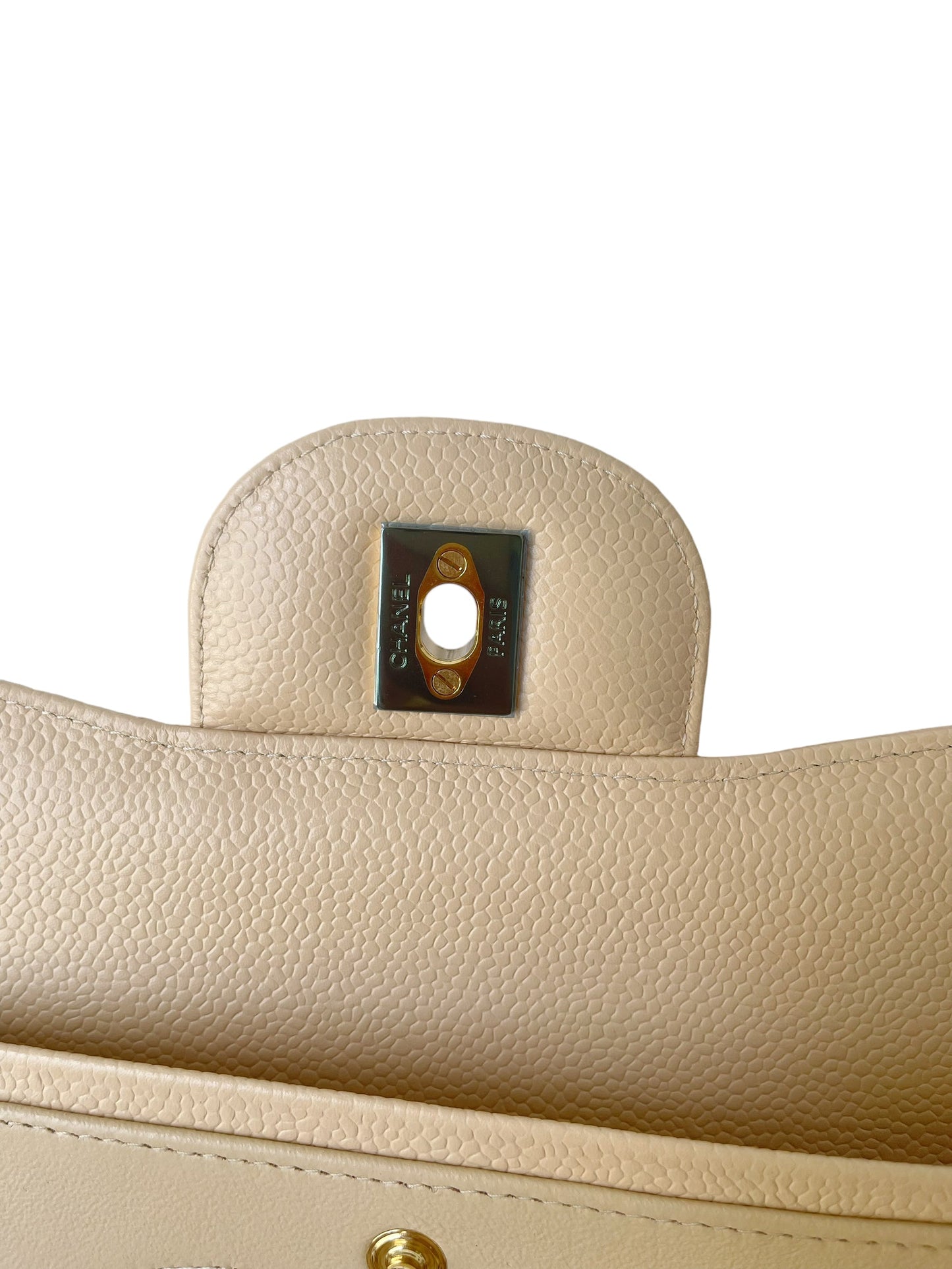 Chanel Jumbo Double Flap Beige Caviar Gold Hardware