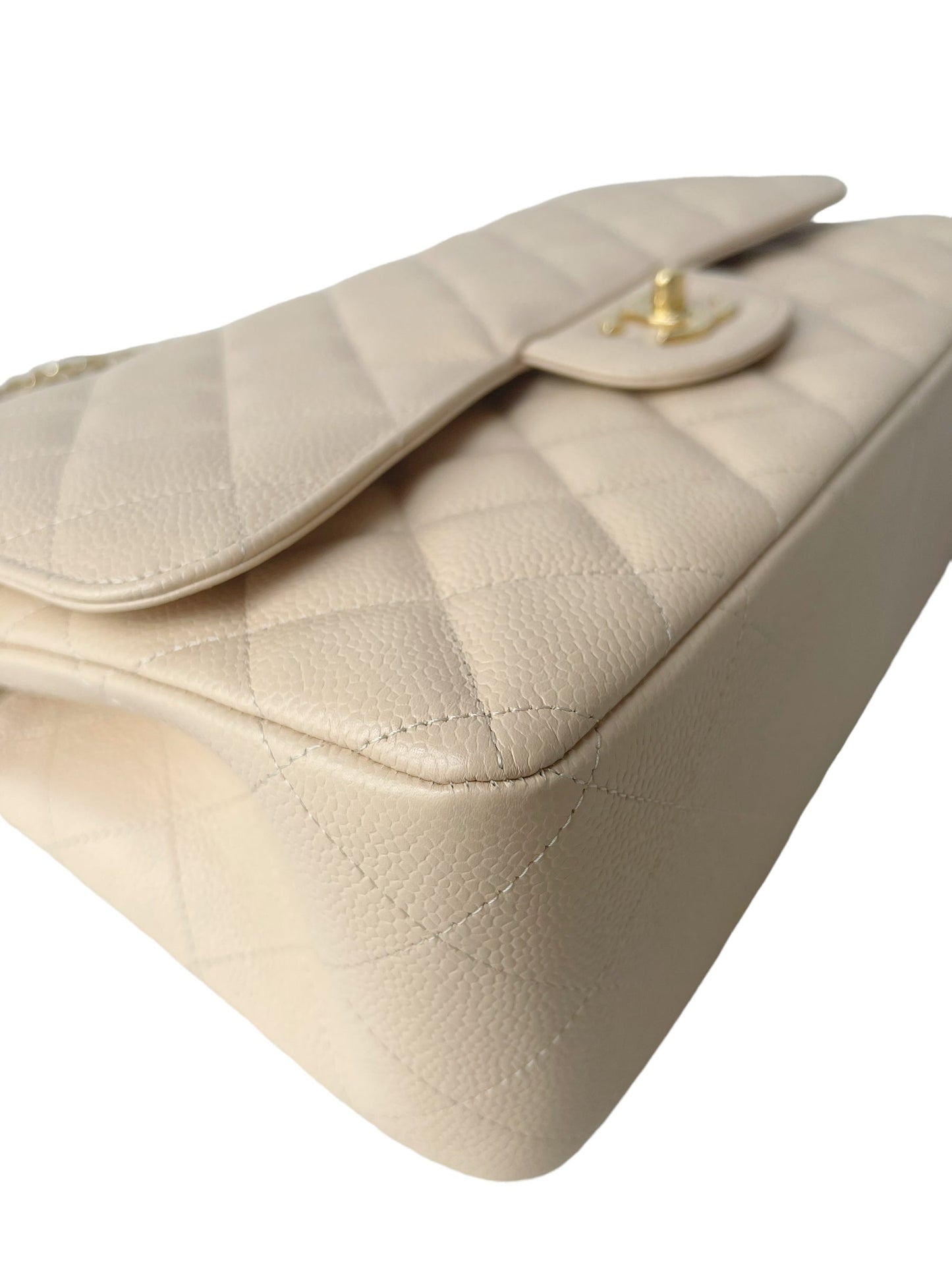 Chanel Jumbo Double Flap Beige Caviar Gold Hardware