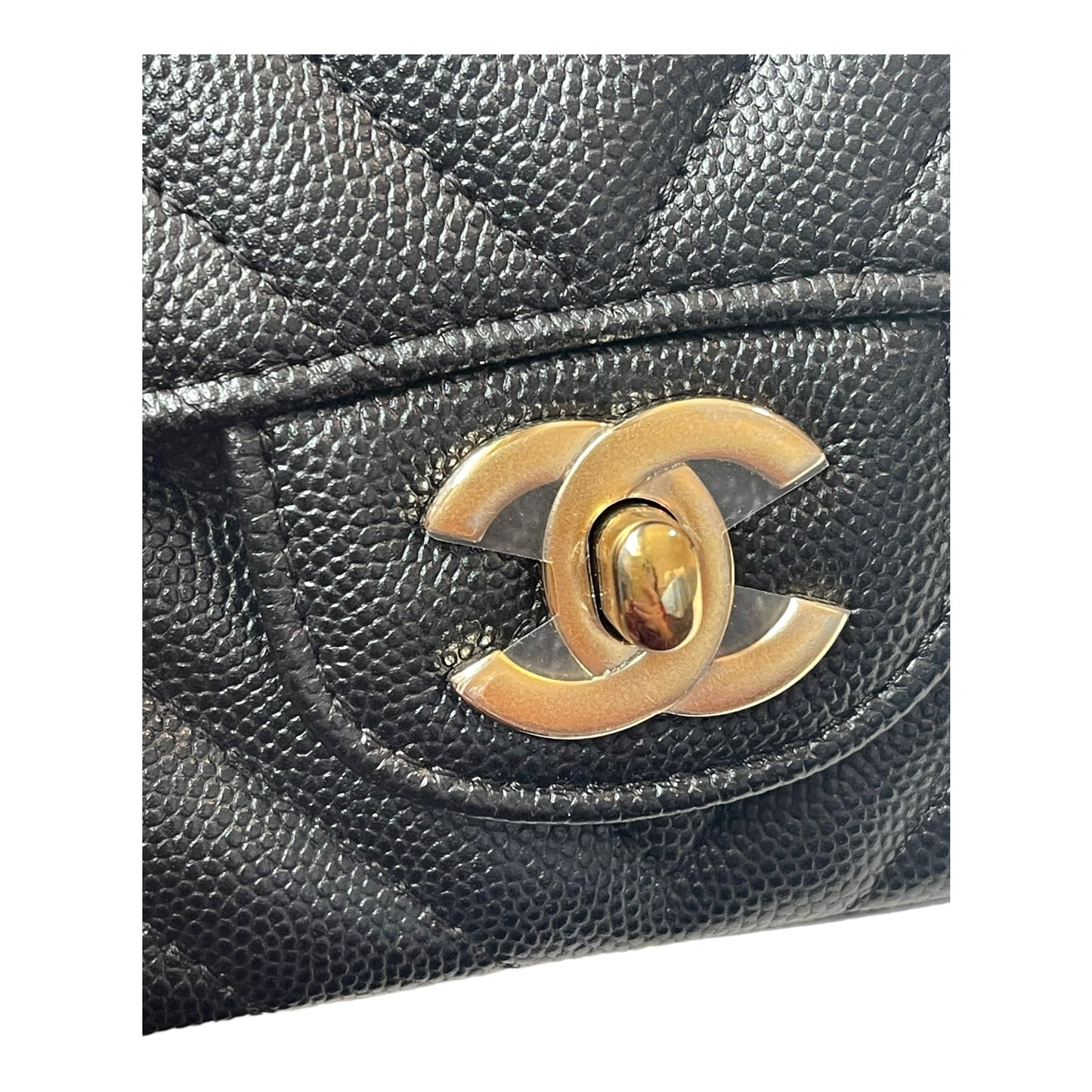 Chanel Mini Square Chevron Caviar 18B