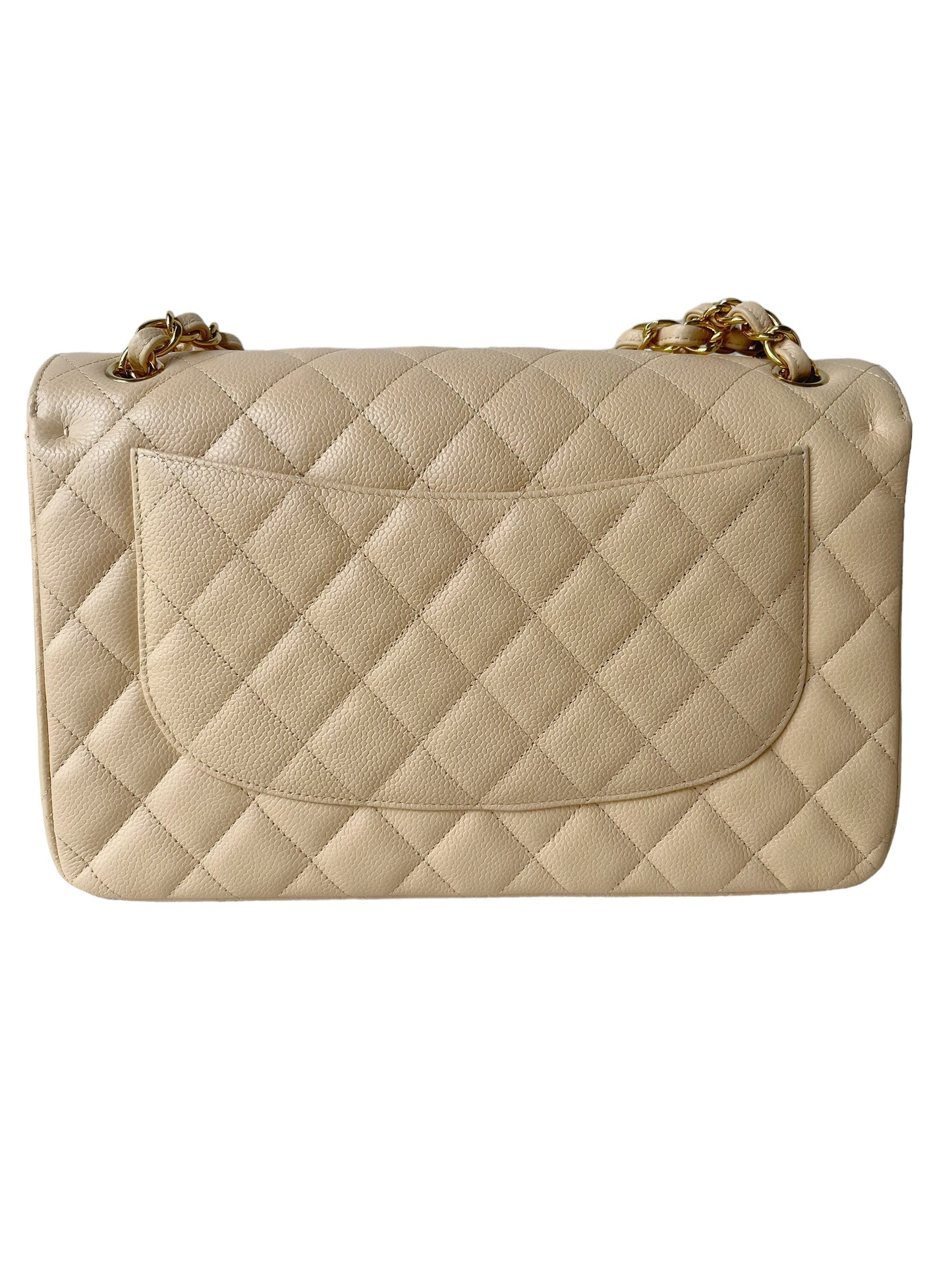 Chanel Jumbo Double Flap Beige Caviar Gold Hardware