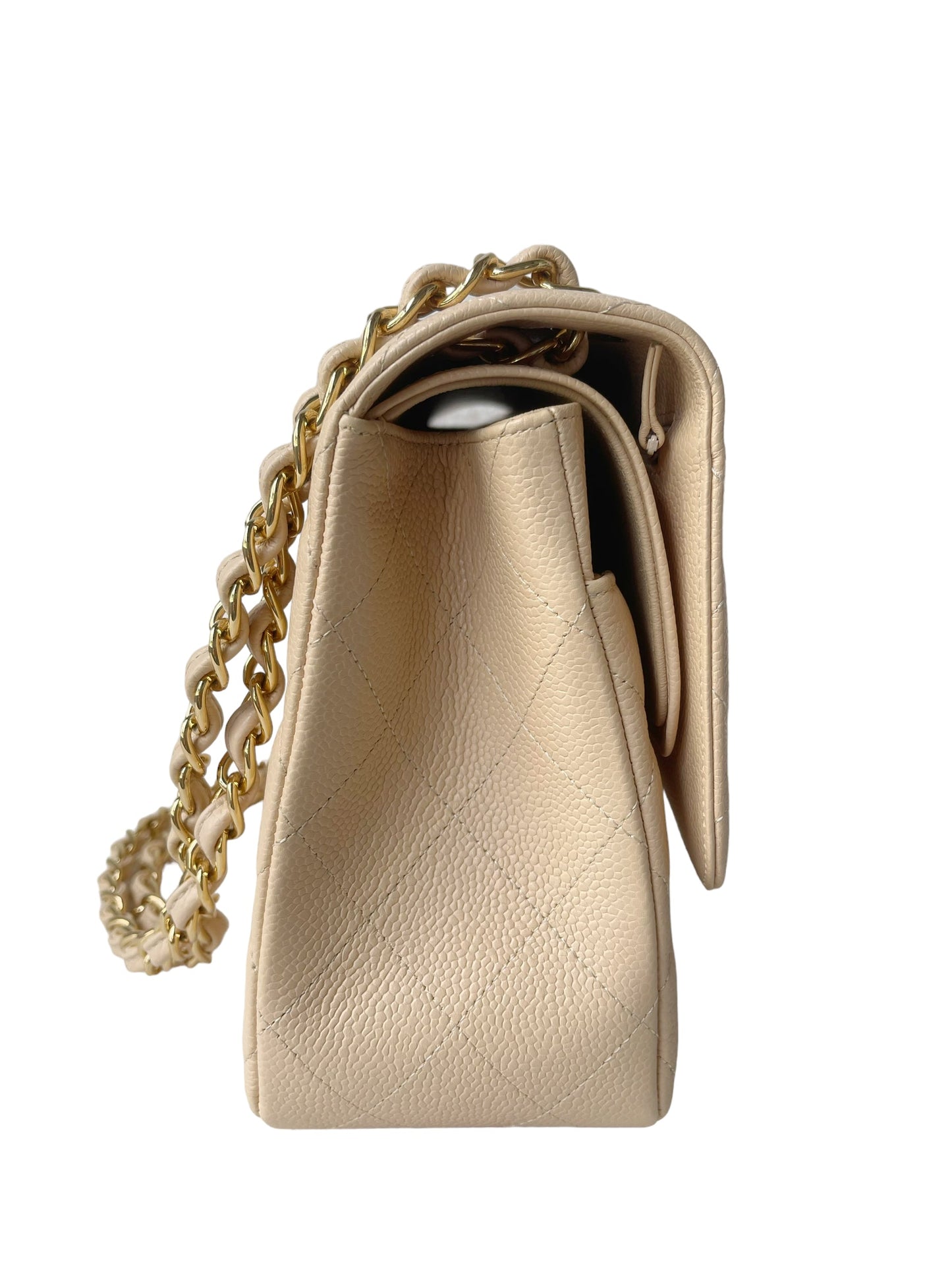 Chanel Jumbo Double Flap Beige Caviar Gold Hardware