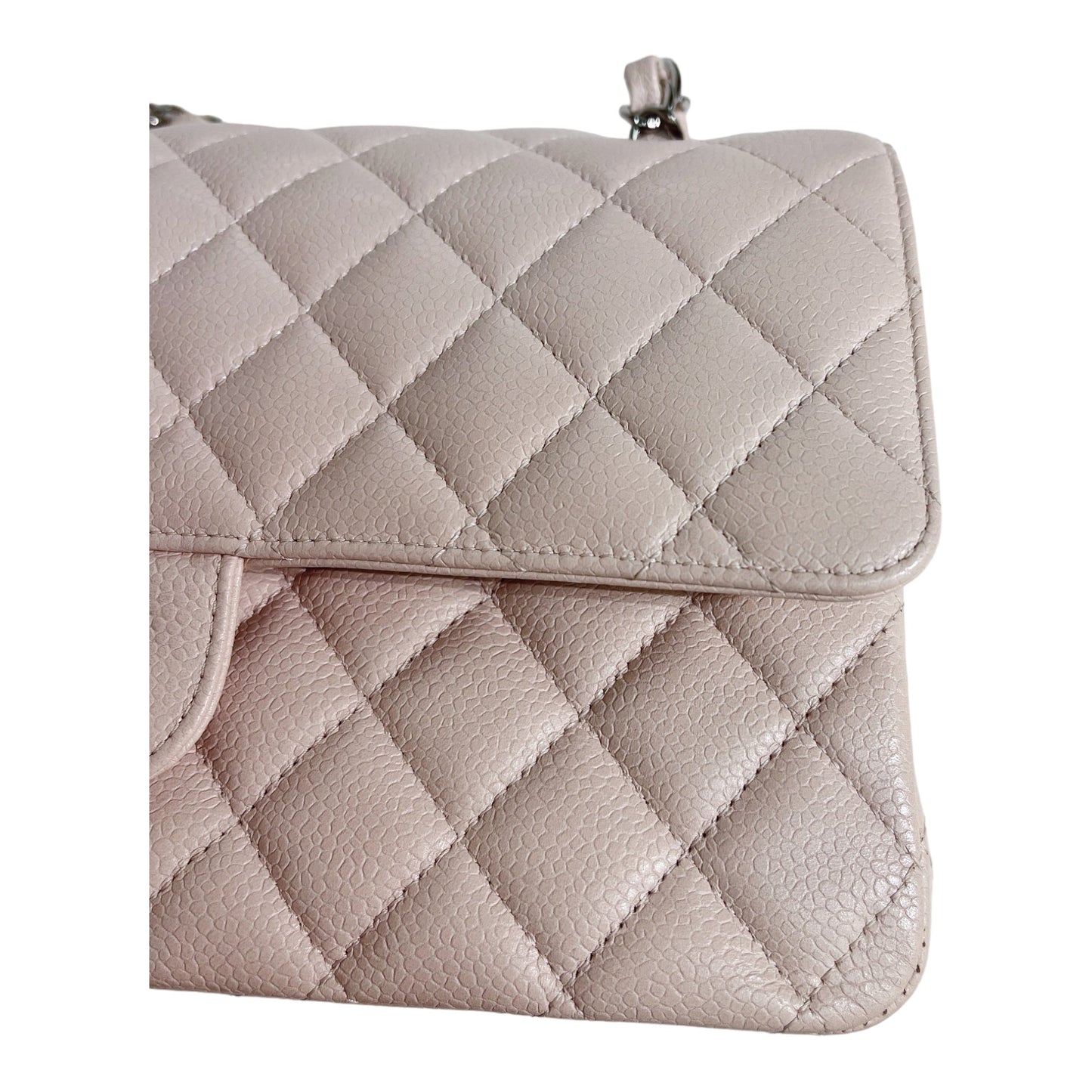 Chanel Classic M/L Medium Flap Quilted Light Pink Caviar Gold Hardware