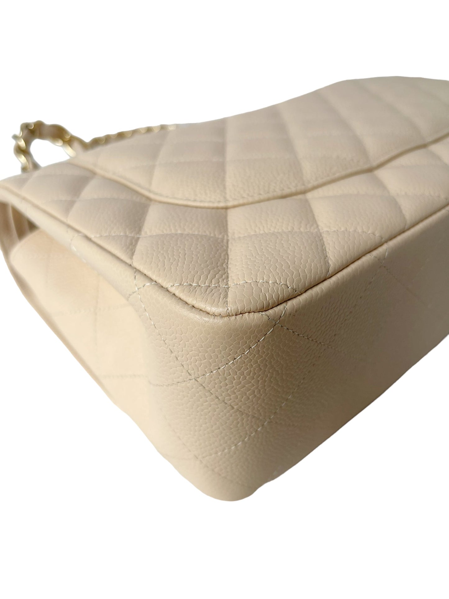 Chanel Jumbo Double Flap Beige Caviar Gold Hardware