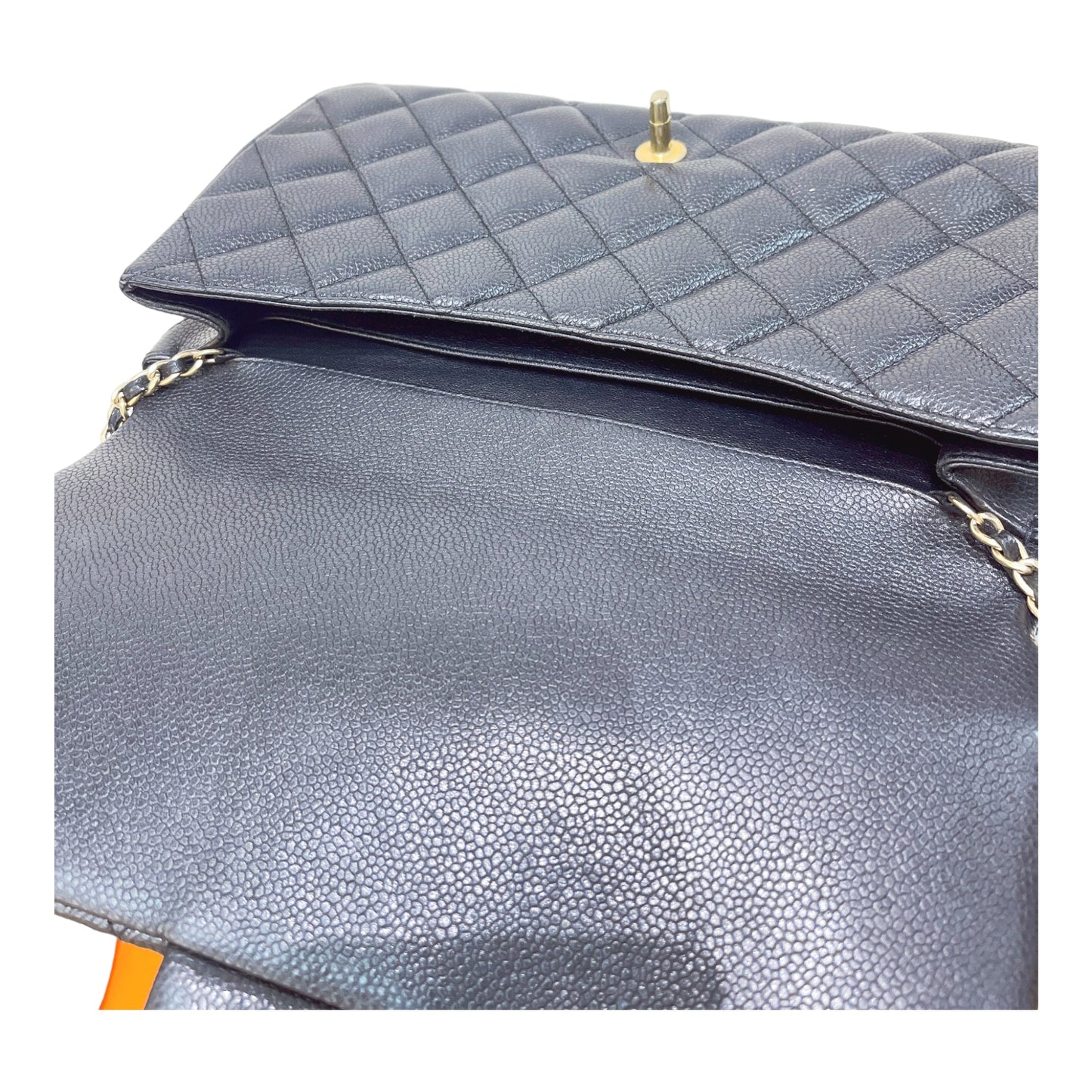 Chanel Quilted Clutch with Chain Lambskin Black Silver Hardware