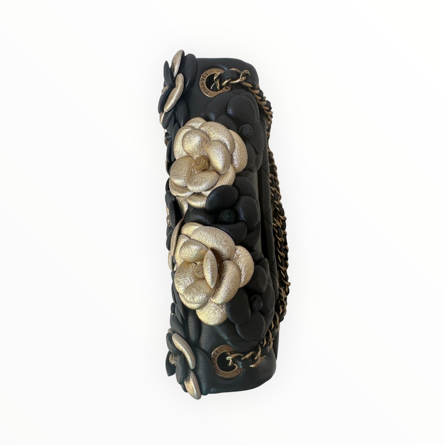 Chanel CC Camellia Flap Bag Embellished Sheepskin Mini
