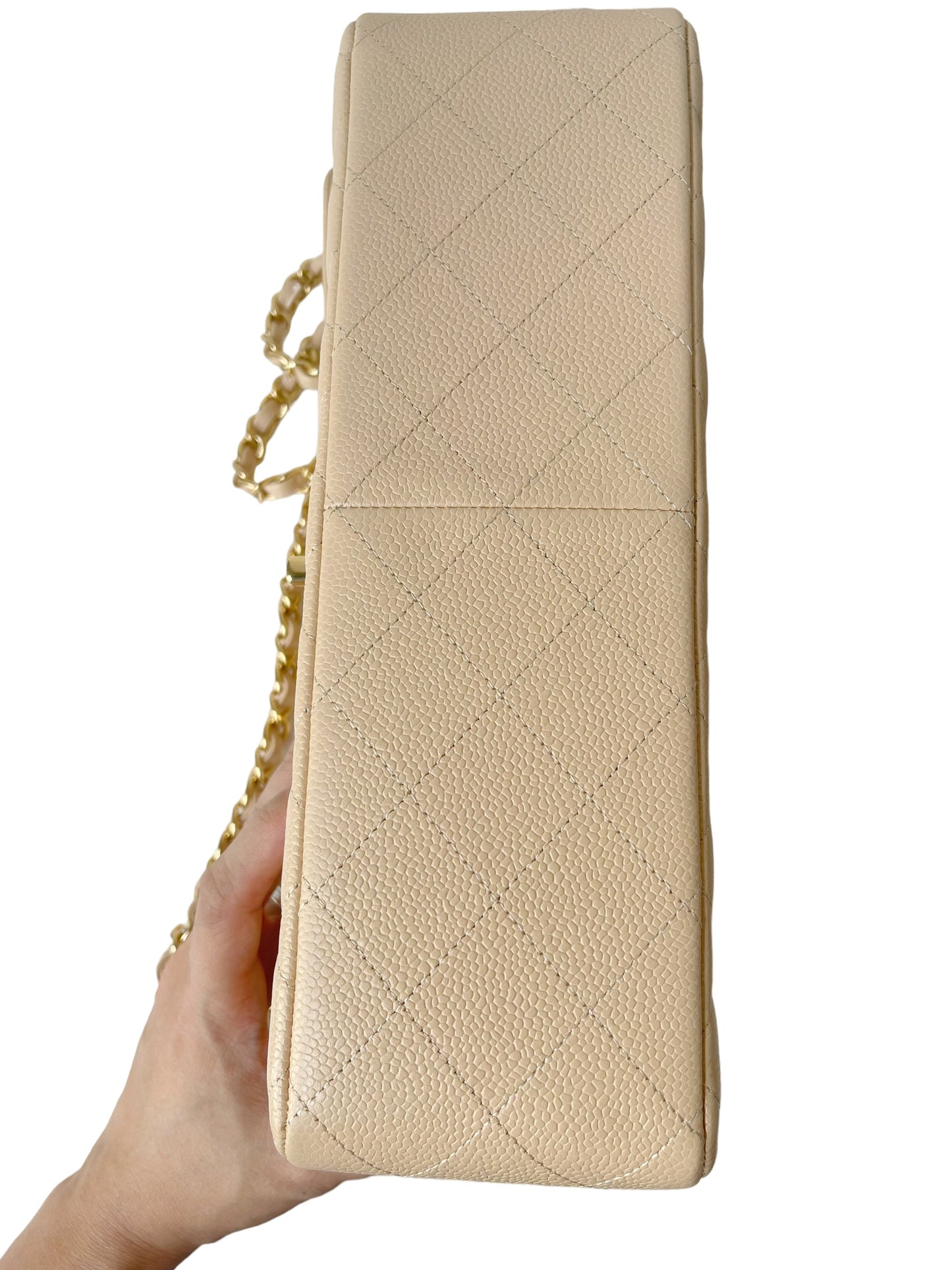 Chanel Jumbo Double Flap Beige Caviar Gold Hardware
