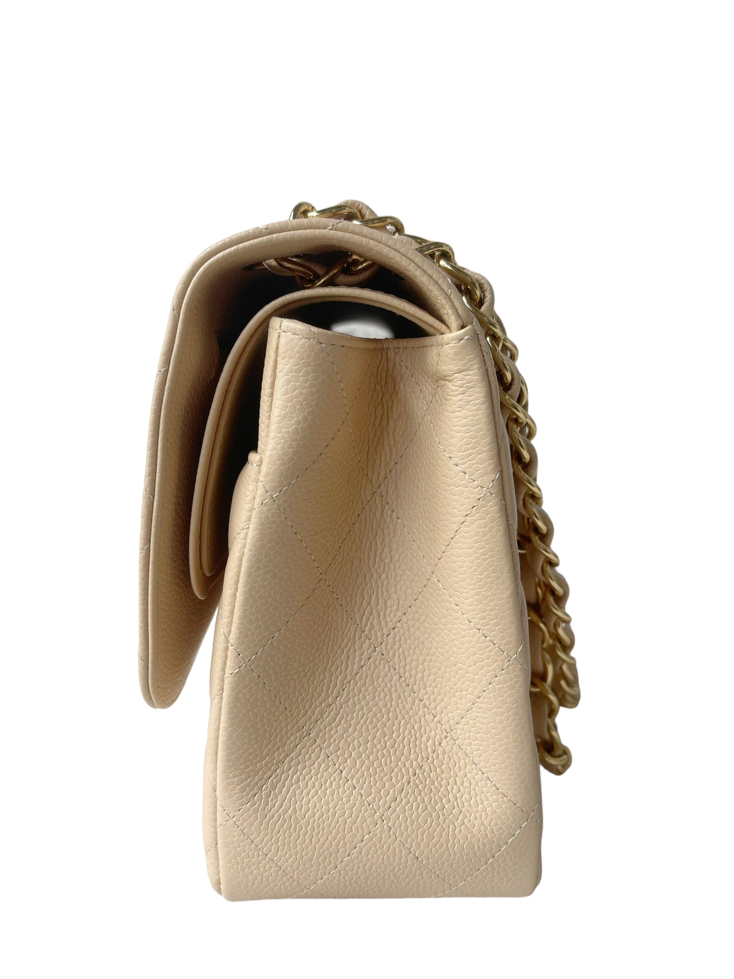 Chanel Jumbo Double Flap Beige Caviar Gold Hardware