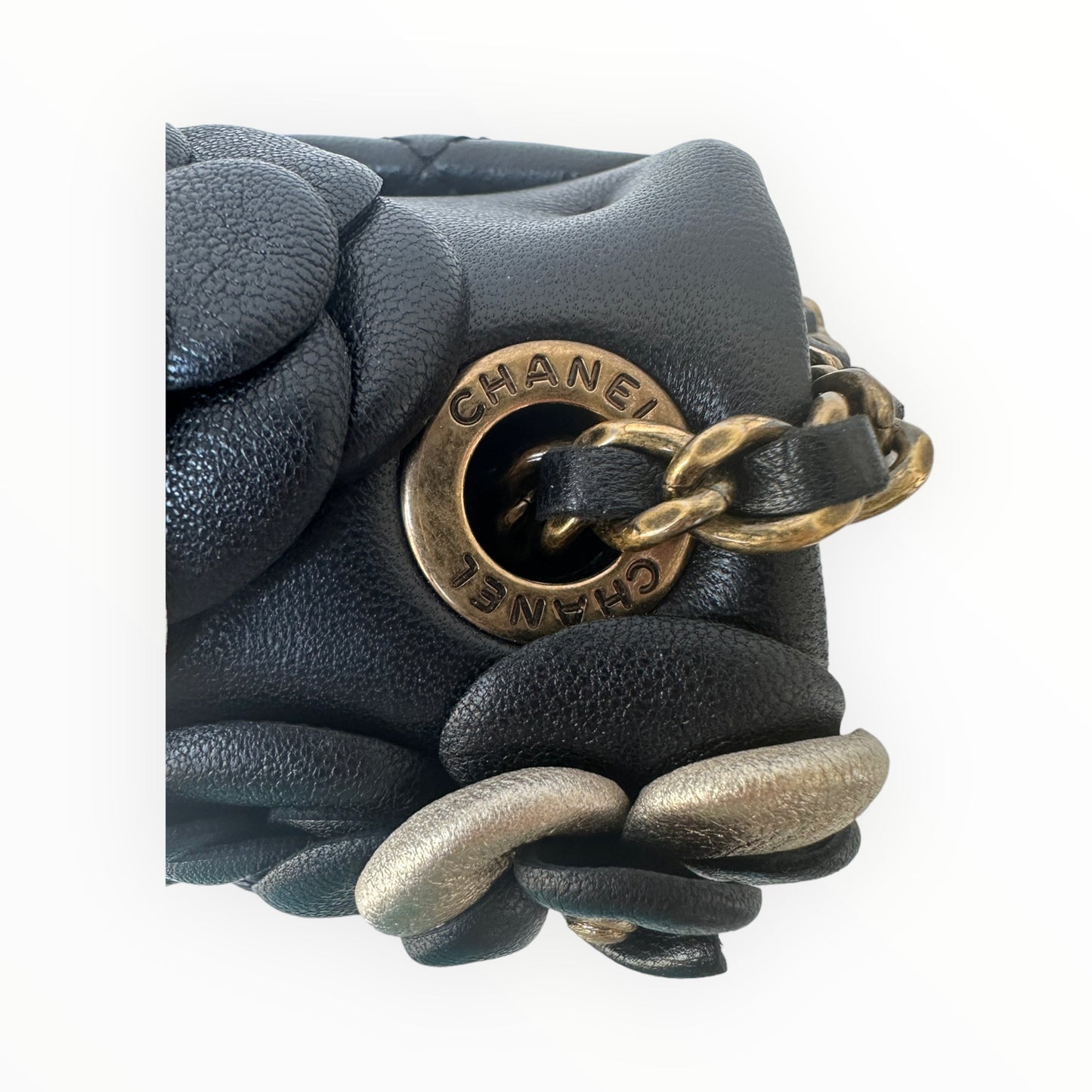Chanel CC Camellia Flap Bag Embellished Sheepskin Mini