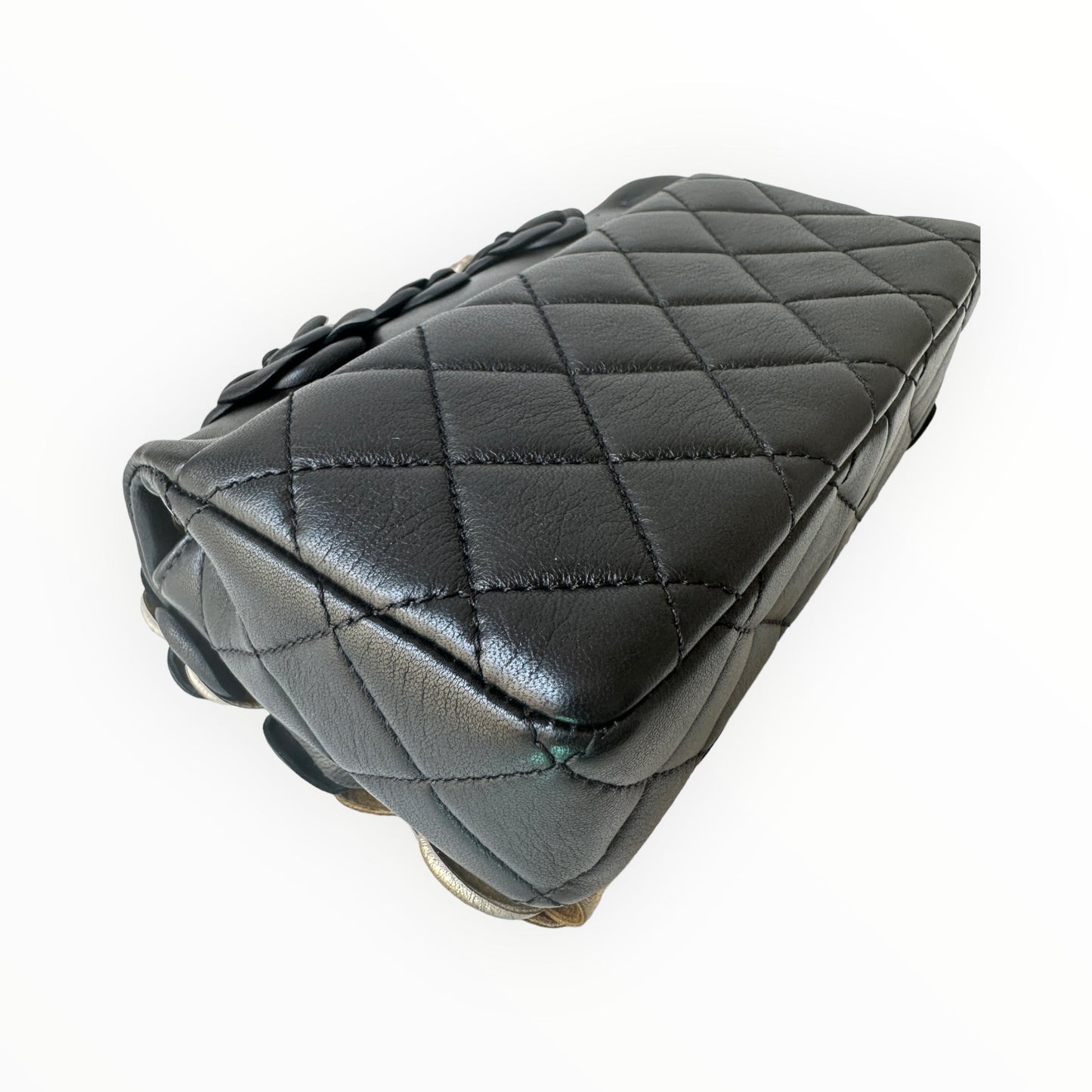 Chanel CC Camellia Flap Bag Embellished Sheepskin Mini