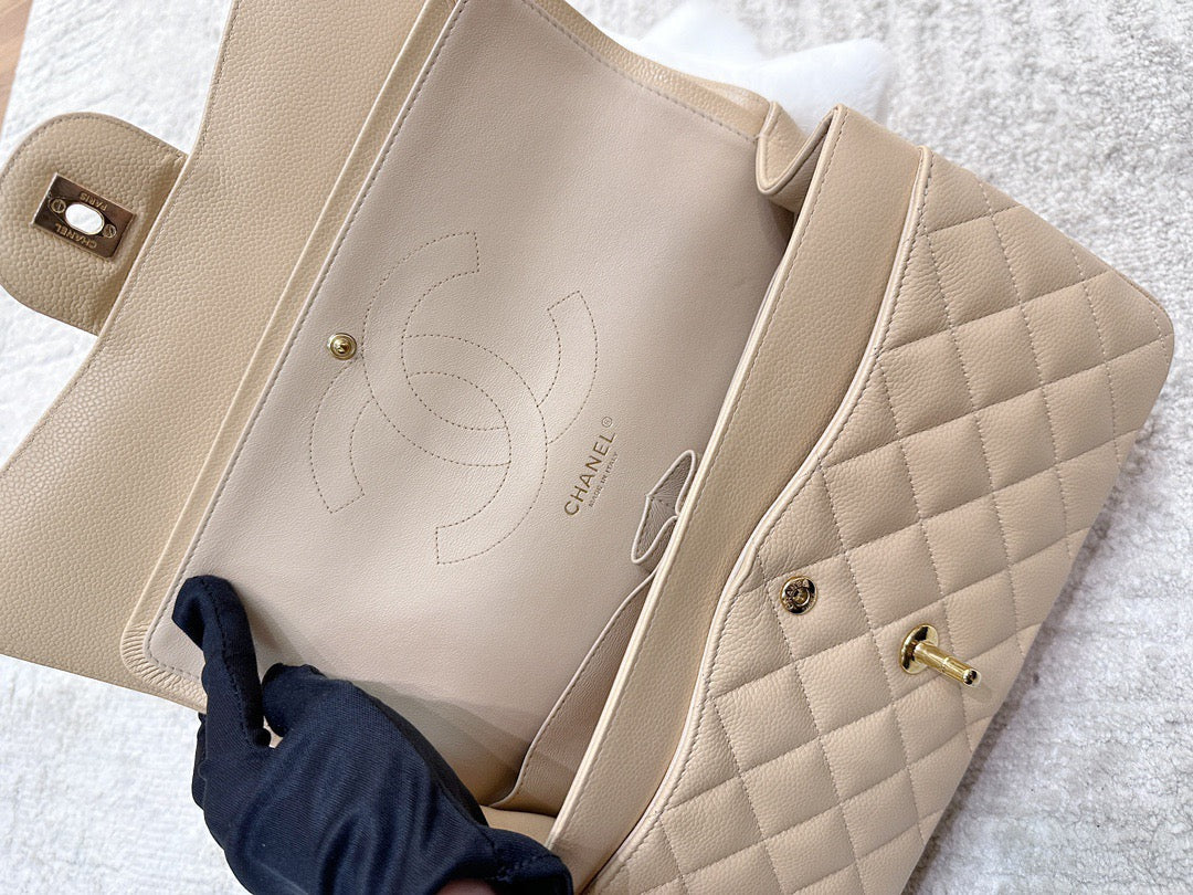 Chanel Jumbo Classic Flap Bag Beige Ghw