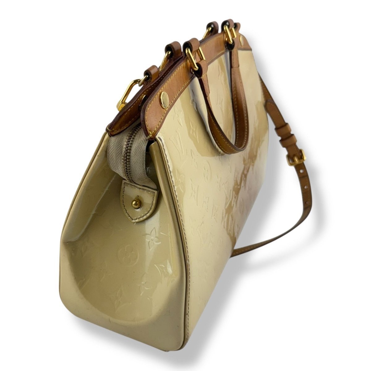Louis Vuitton Brea Beige Vernis Leather MM Handbag