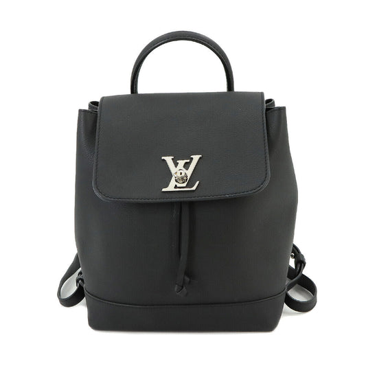 LOUIS VUITTON Lock Me  Leather Noir Black Backpack