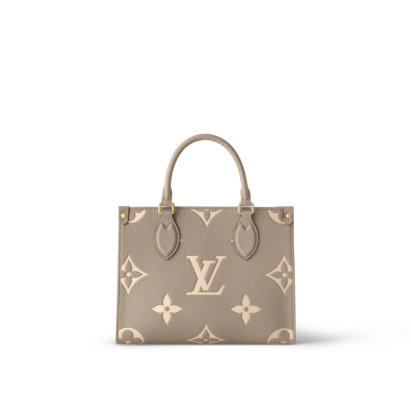 Tourterelle Beige Bicolour Monogram Empreinte Leather Onthego PM Leather Tote Bag for Women