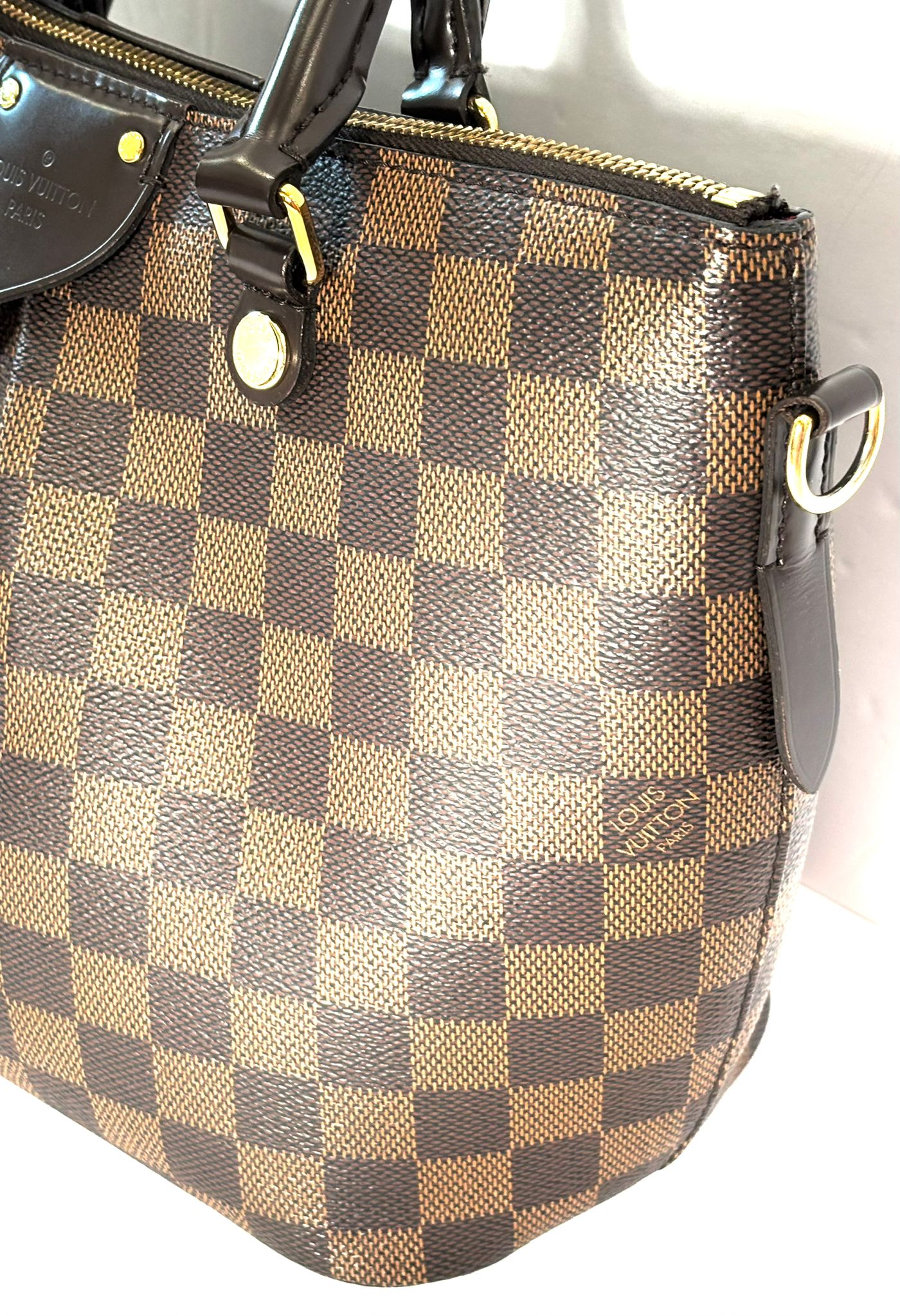 LOUIS VUITTON DAMIER EBENE SIENA PM HANDBAG