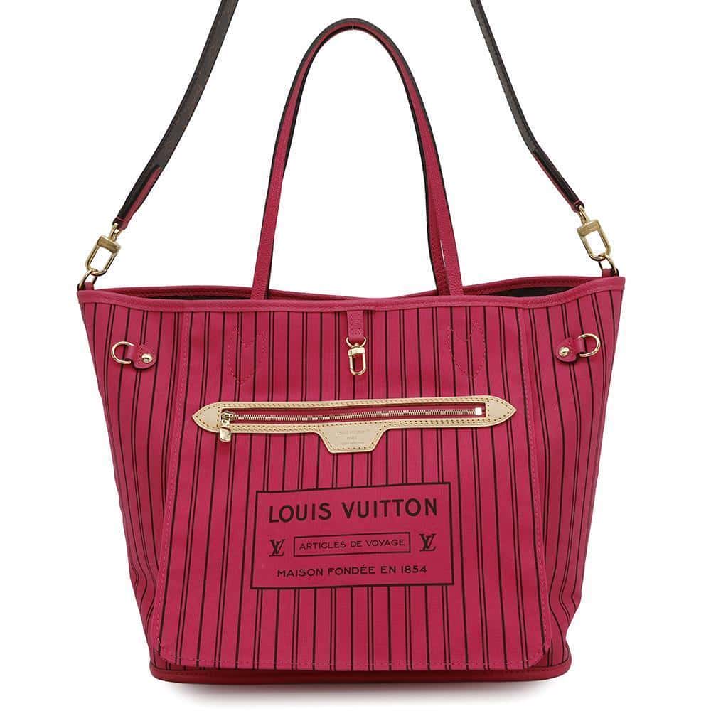 LOUIS VUITTON Neverfull・Inside Out Buffalo Pondichery LeatherPinkM12707 Monogram Size MM