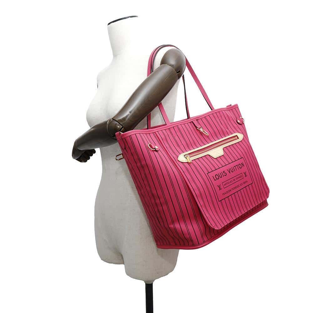 LOUIS VUITTON Neverfull・Inside Out Buffalo Pondichery LeatherPinkM12707 Monogram Size MM