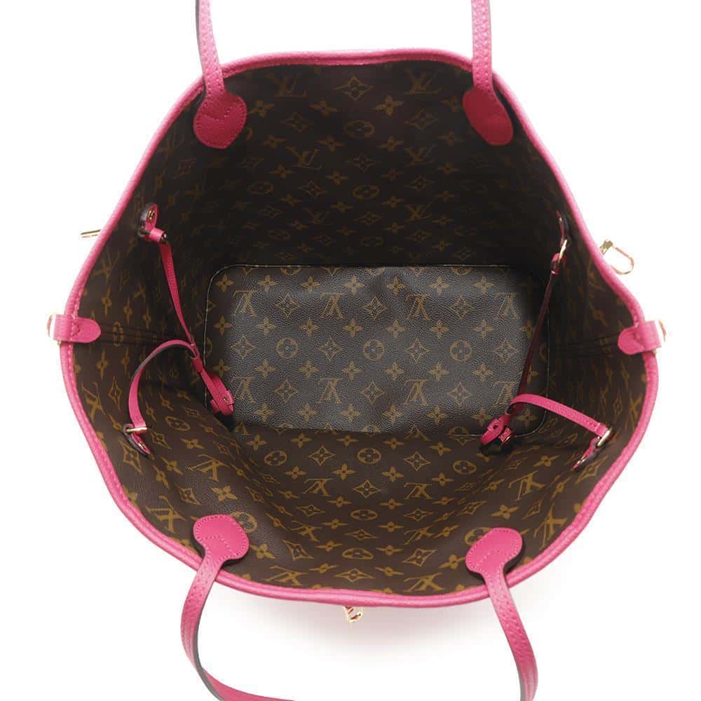 LOUIS VUITTON Neverfull・Inside Out Buffalo Pondichery LeatherPinkM12707 Monogram Size MM