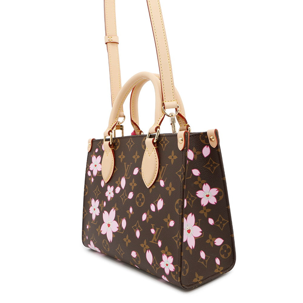 LOUIS VUITTON LV × TM Onthego Cherry Blossom Sakura BrownM13269 Monogram Size PM