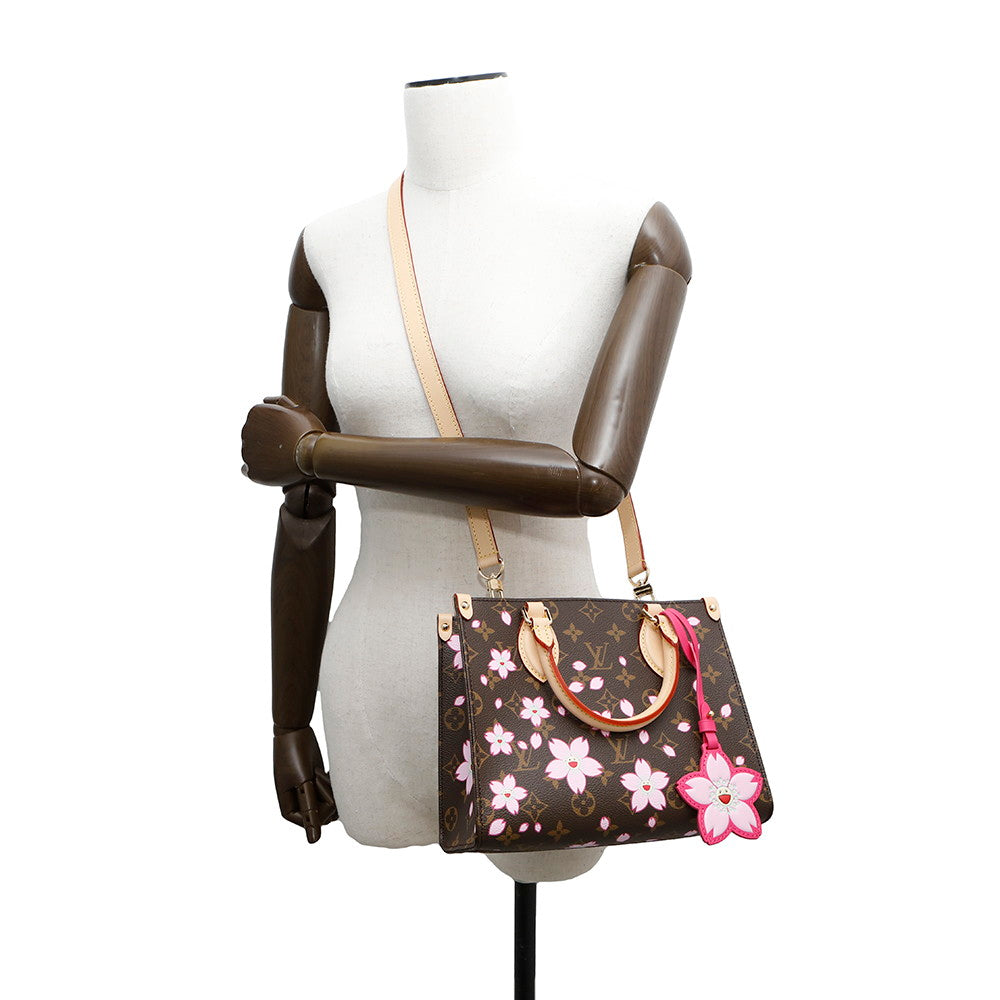 LOUIS VUITTON LV × TM Onthego Cherry Blossom Sakura BrownM13269 Monogram Size PM