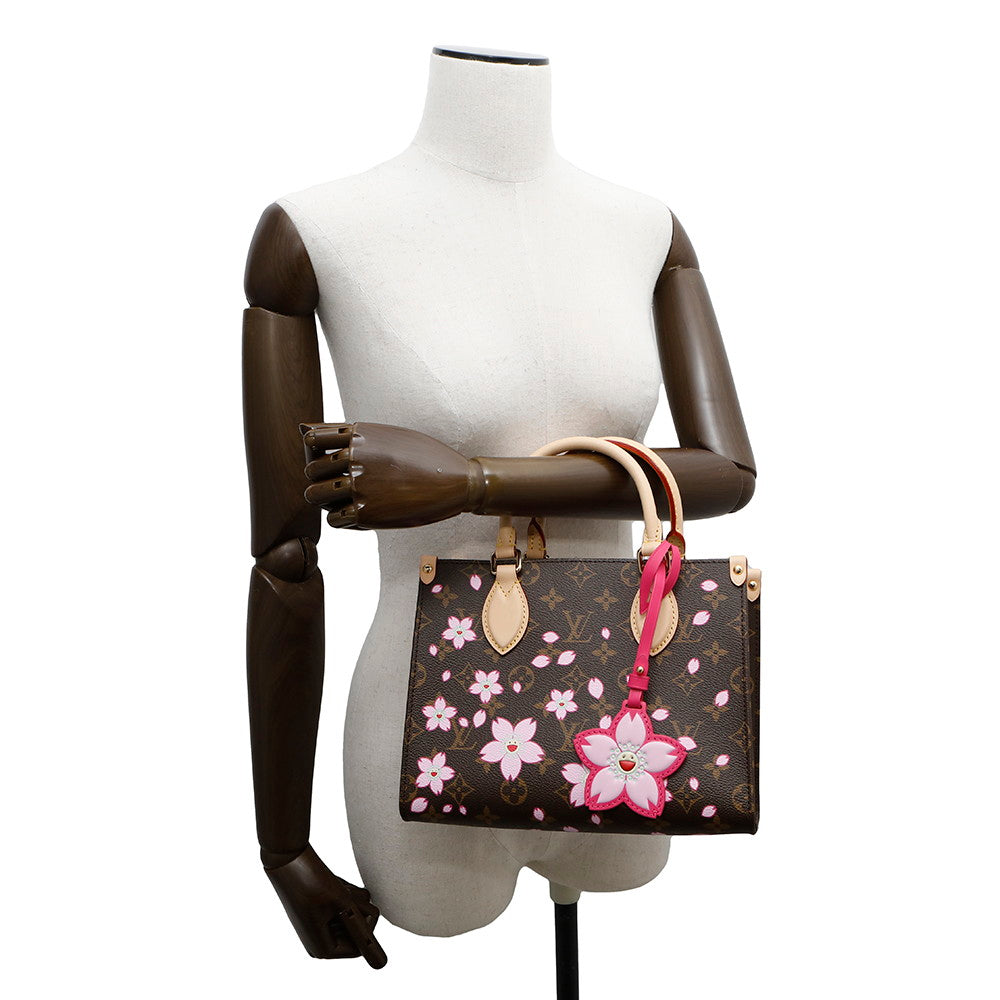 LOUIS VUITTON LV × TM Onthego Cherry Blossom Sakura BrownM13269 Monogram Size PM
