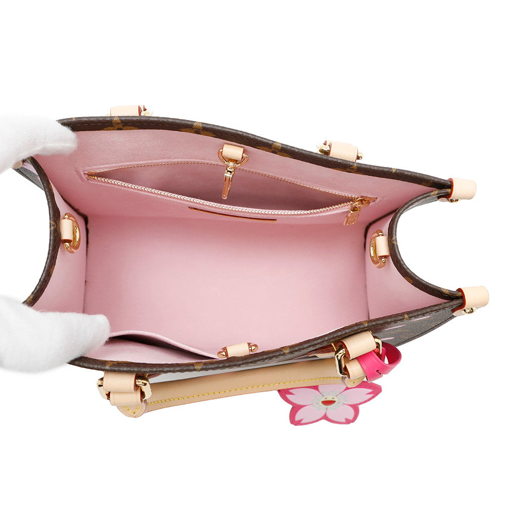 LOUIS VUITTON LV × TM Onthego Cherry Blossom Sakura BrownM13269 Monogram Size PM