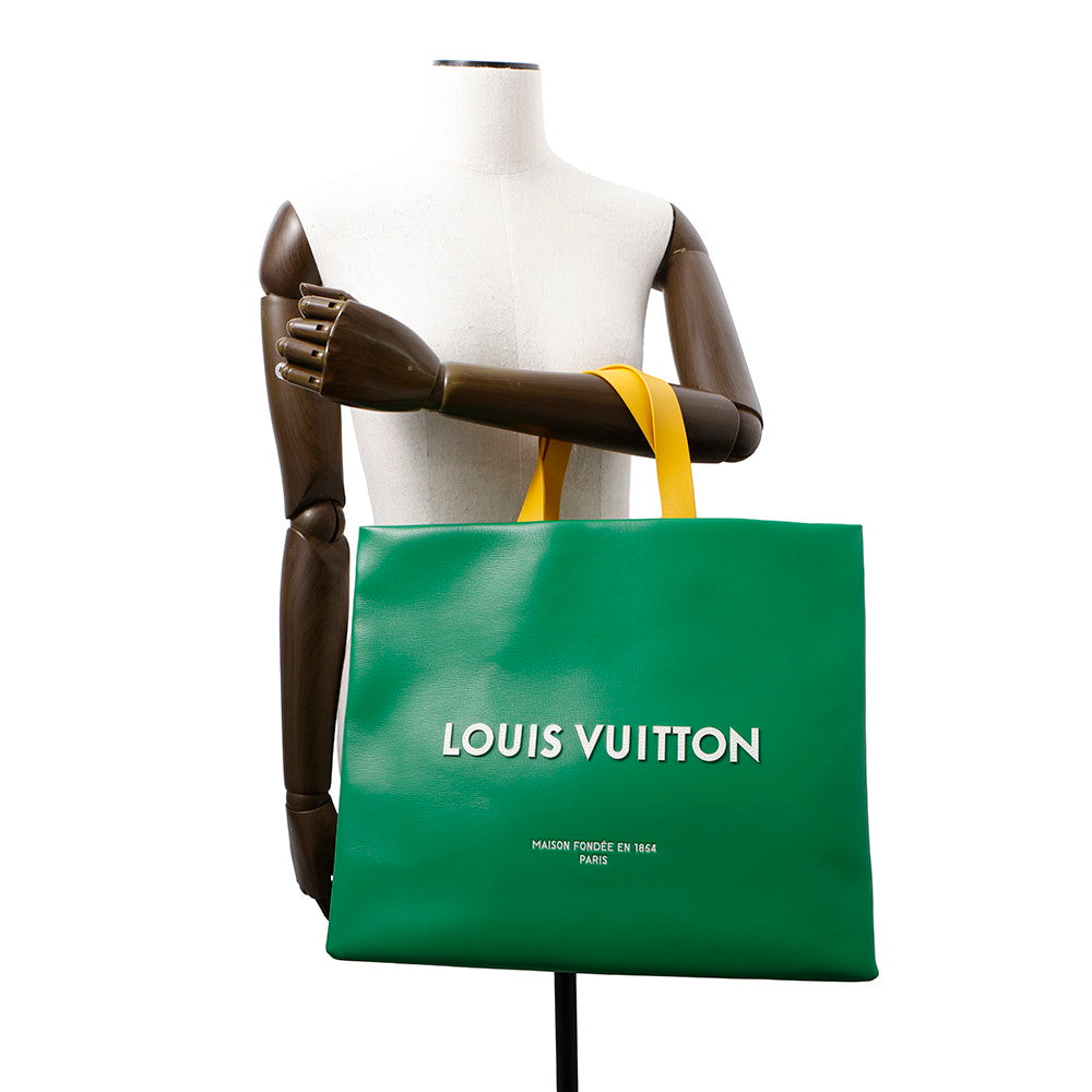 LOUIS VUITTON Shopper Tote VertM13982 Leather Size MM
