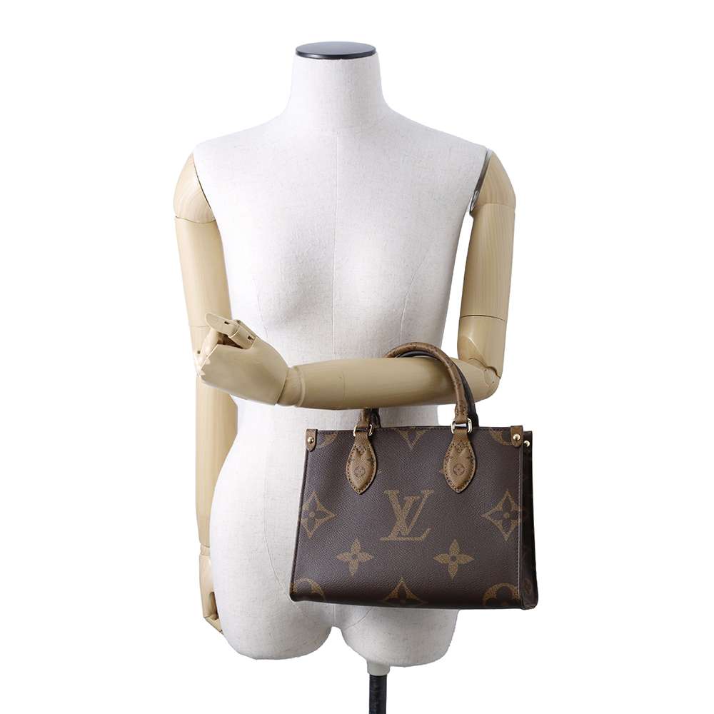 LOUIS VUITTON Onthego RedM46373 Monogram Monogram Reverse Canvas Size PM