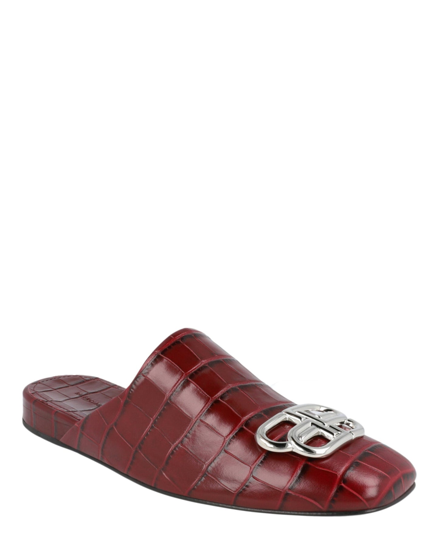 Balenciaga Croc Embossed Leather Cosy BB Mule Womens 601218W-A9D6-6081