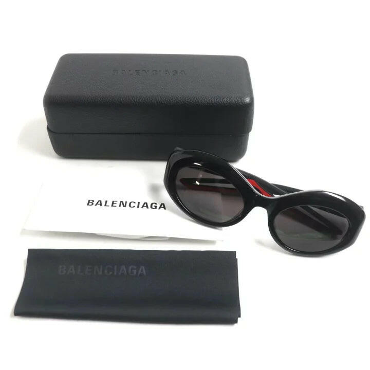 Balenciaga 55mm Oval Black Sunglasses