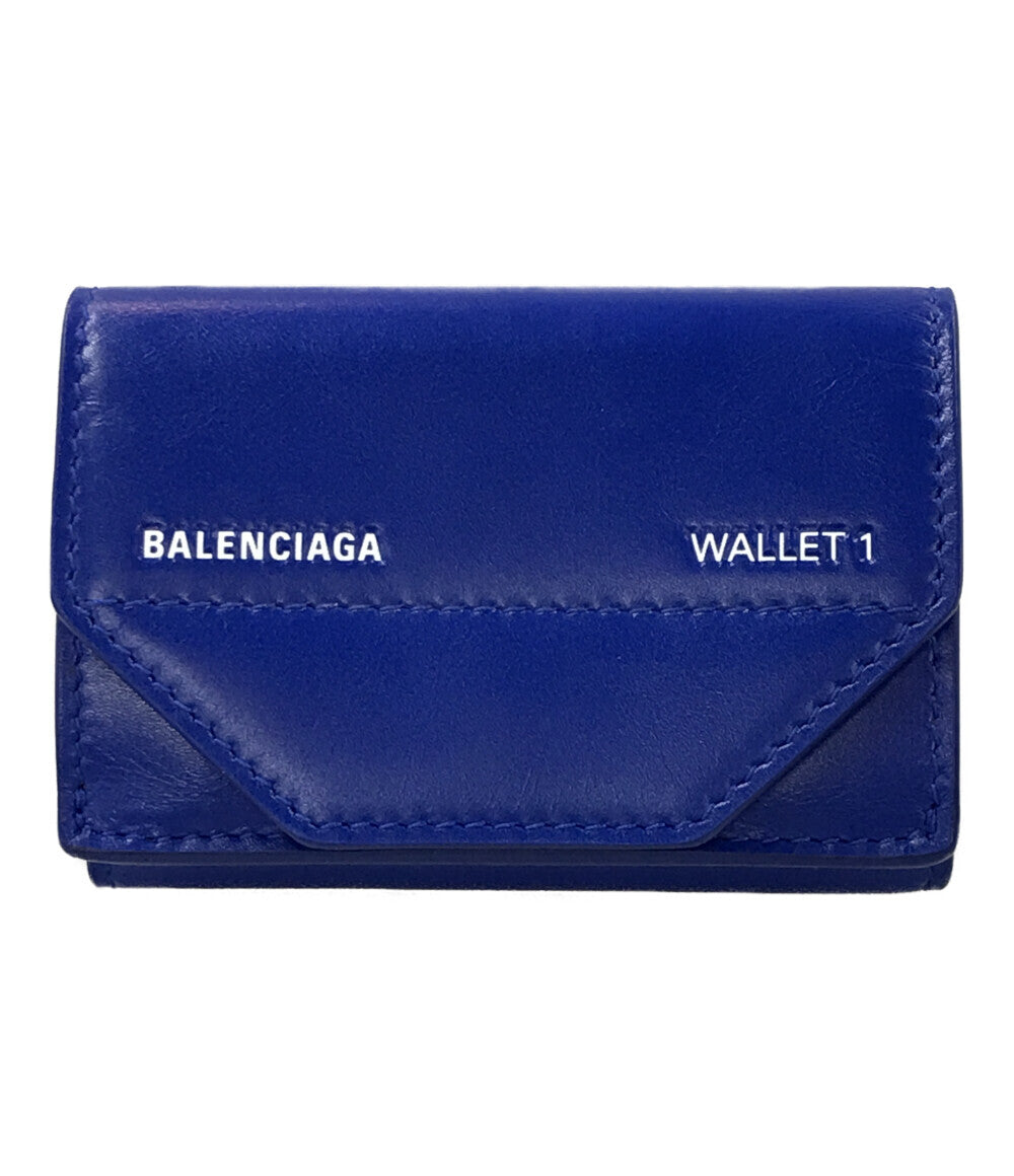 Balenciaga Wallet 1 Blue Leather Clutch and Wristlet