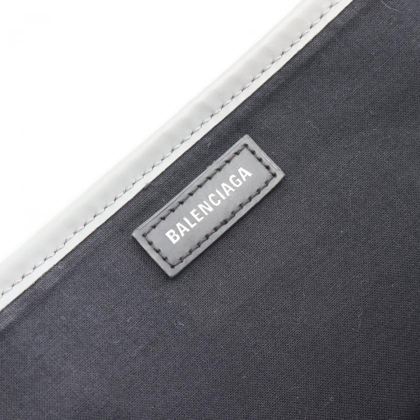 Balenciaga Navy Cabas S Gray Canvas Leather Tote Handbag