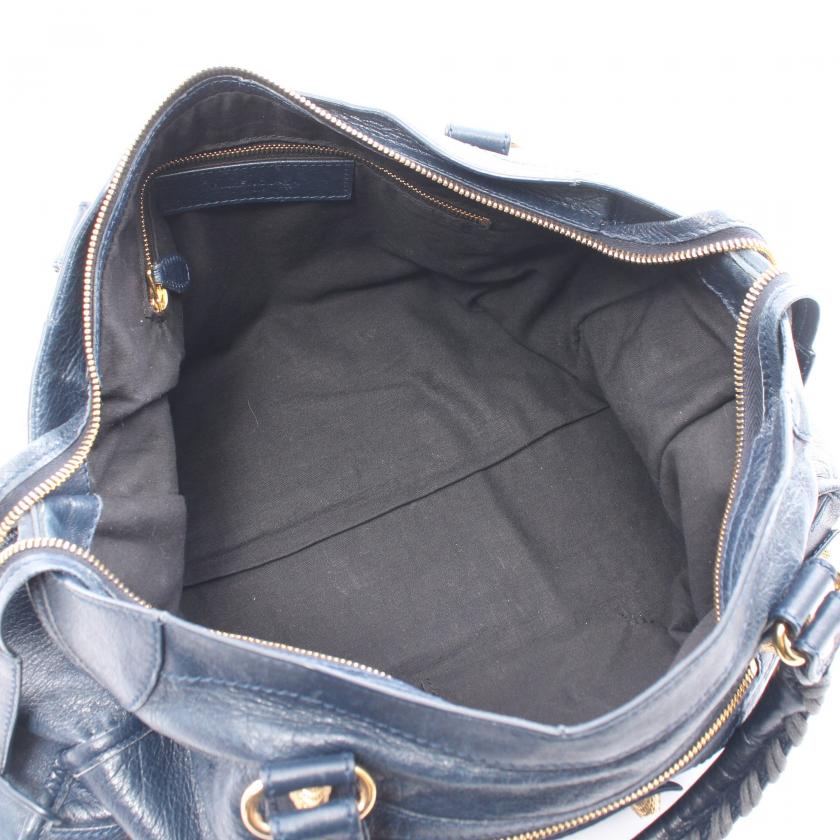 Balenciaga Giant City 2WAY Navy Leather Handbag