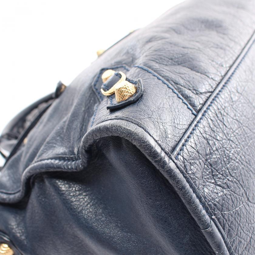 Balenciaga Giant City 2WAY Navy Leather Handbag