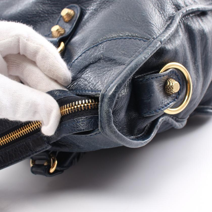 Balenciaga Giant City 2WAY Navy Leather Handbag