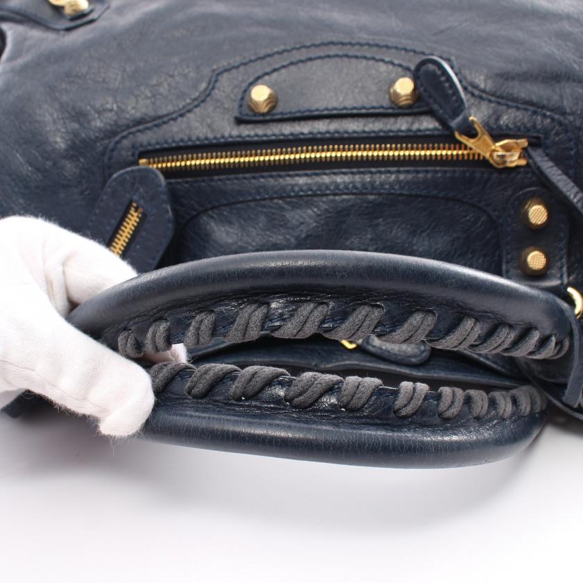 Balenciaga Giant City 2WAY Navy Leather Handbag