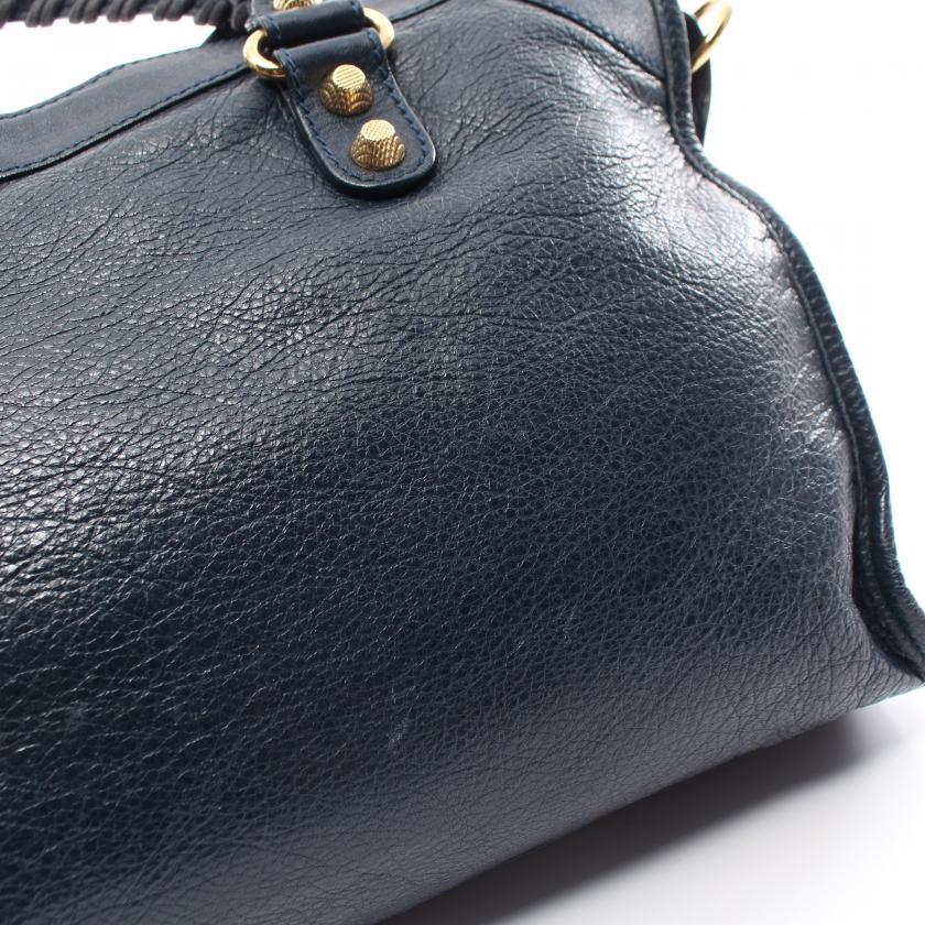 Balenciaga Giant City 2WAY Navy Leather Handbag