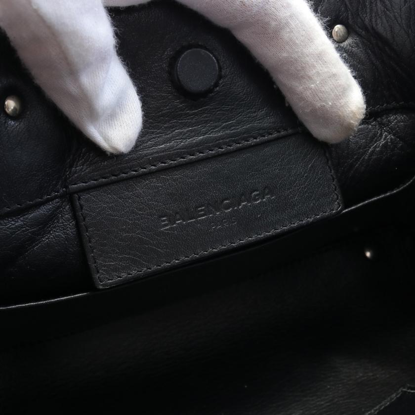 Balenciaga The Paper Mini 2Way Handbag Black Leather