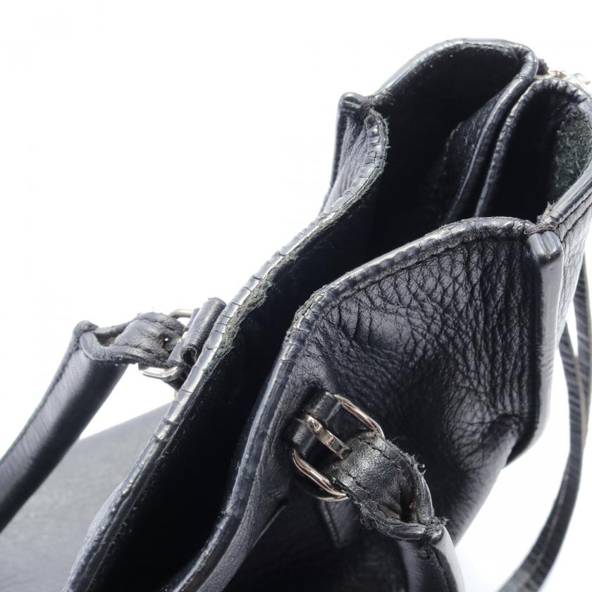 Balenciaga The Paper Mini 2Way Handbag Black Leather