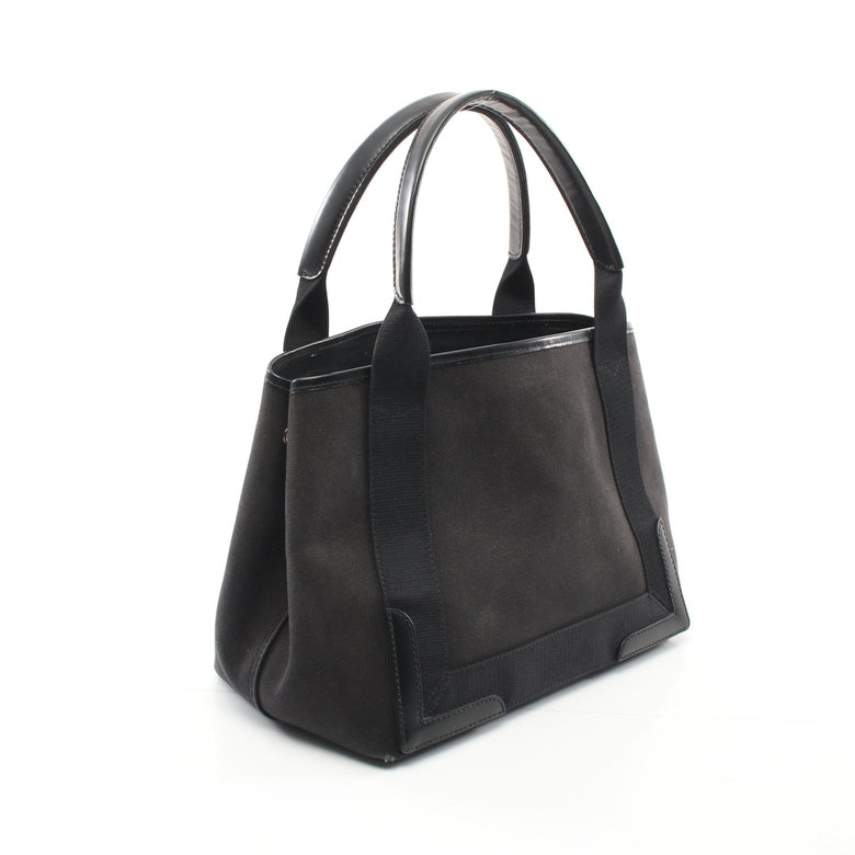 Balenciaga Black Canvas Leather Tote Bag Medium