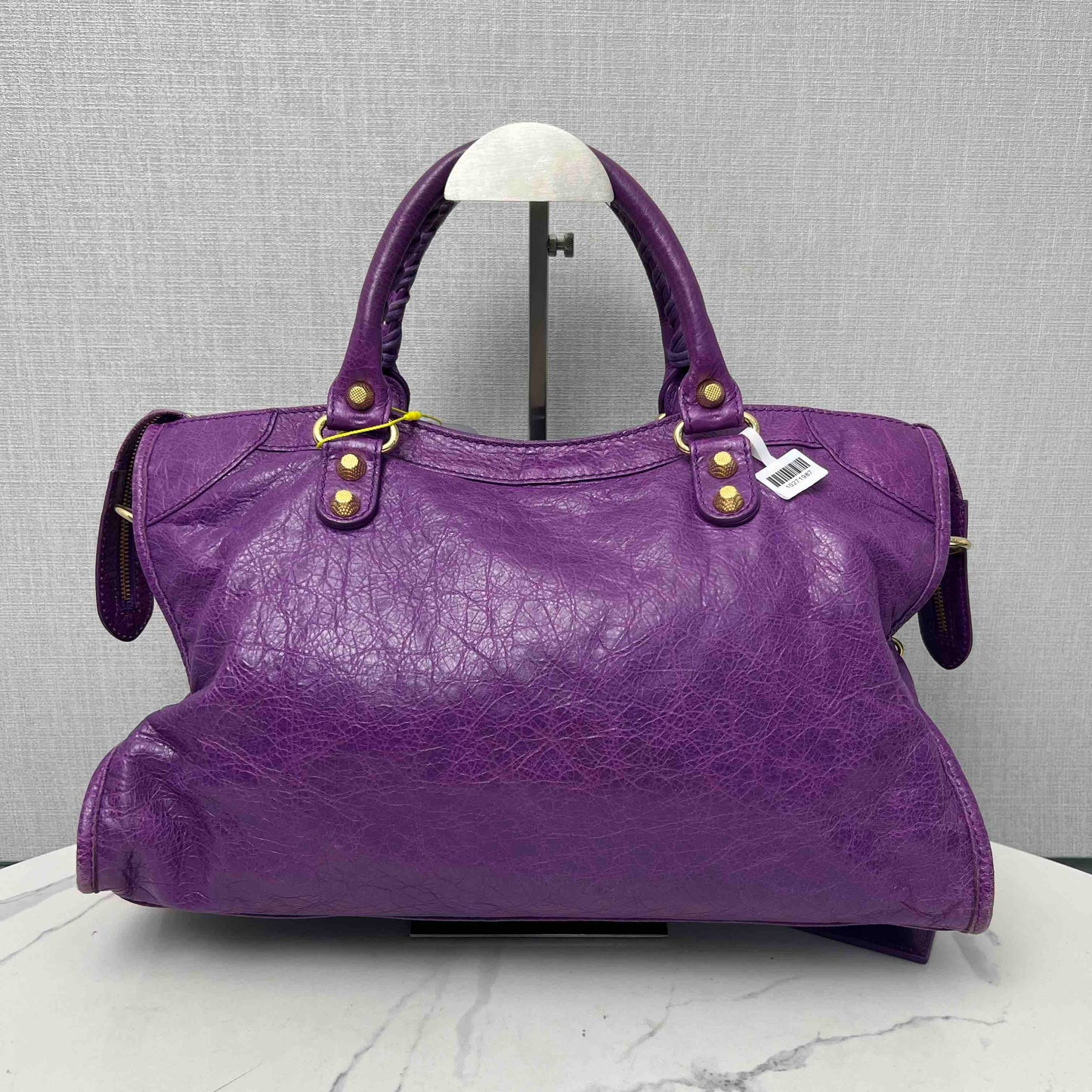 Balenciaga Neo Cagole Purple Leather Bag Medium