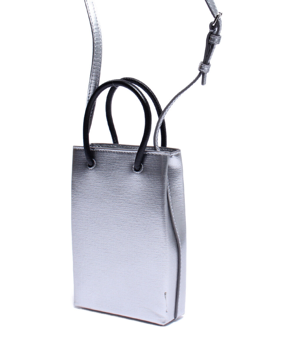 Balenciaga Silver Leather 2ways Bag Medium Size