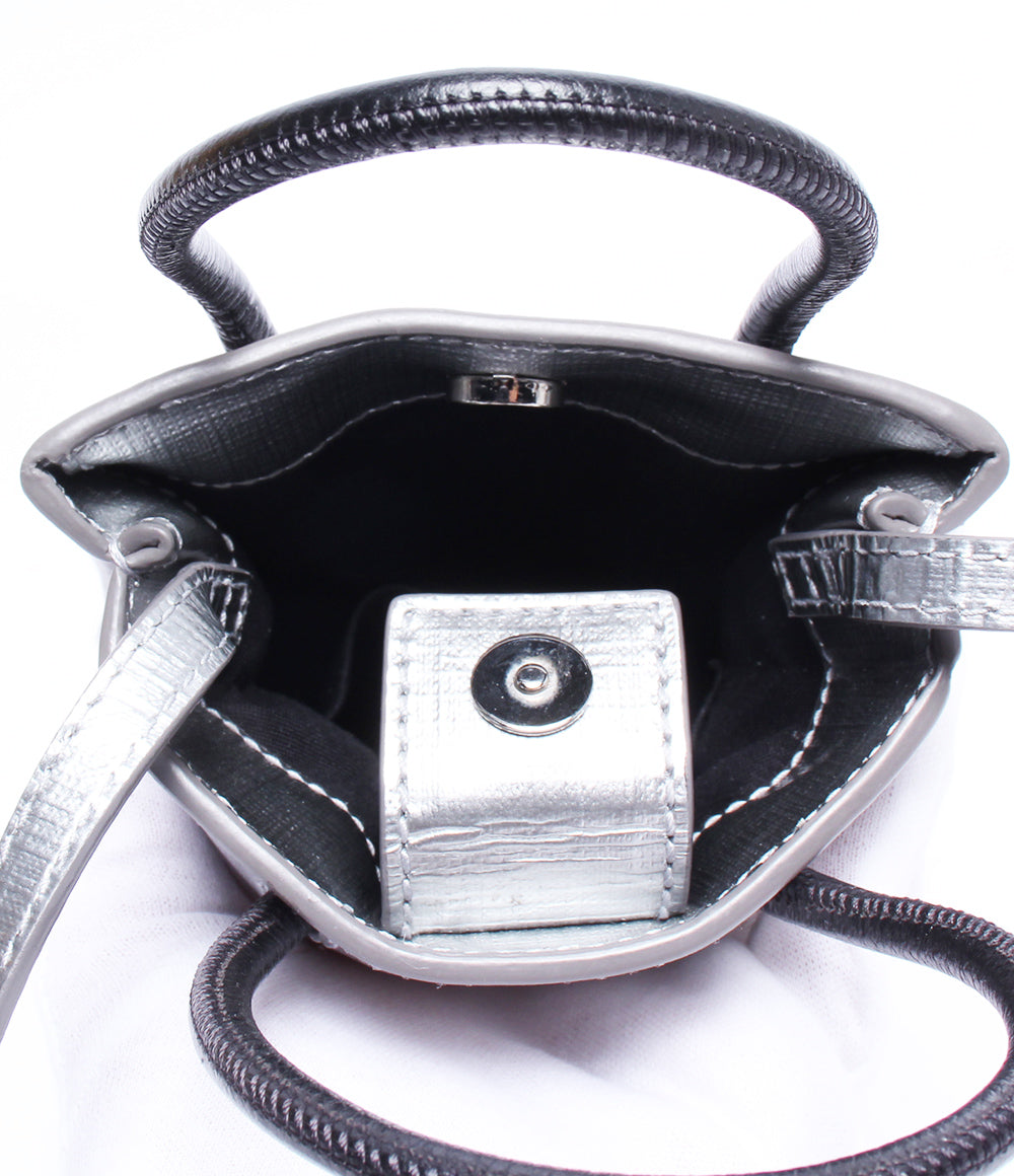 Balenciaga Silver Leather 2ways Bag Medium Size