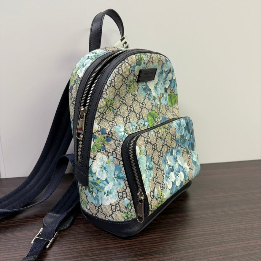 Gucci Floral Backpack LB110003 - Preloved A Rank, Blue/Green, Canvas