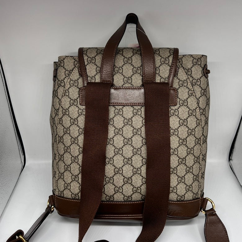 Gucci GG Marmont Leather Backpack Beige Bag Z3848