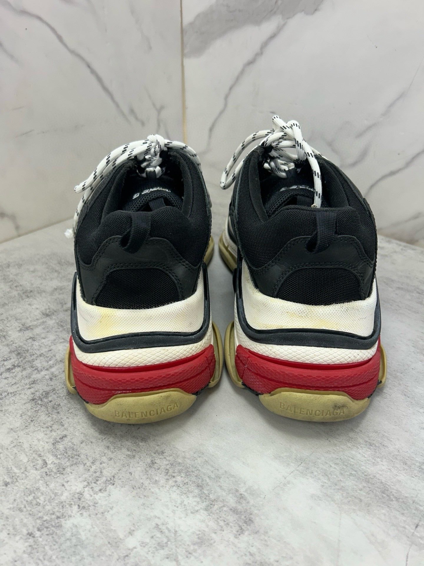 Balenciaga Preloved Triple S Sneakers Black Size 44 LNS3674