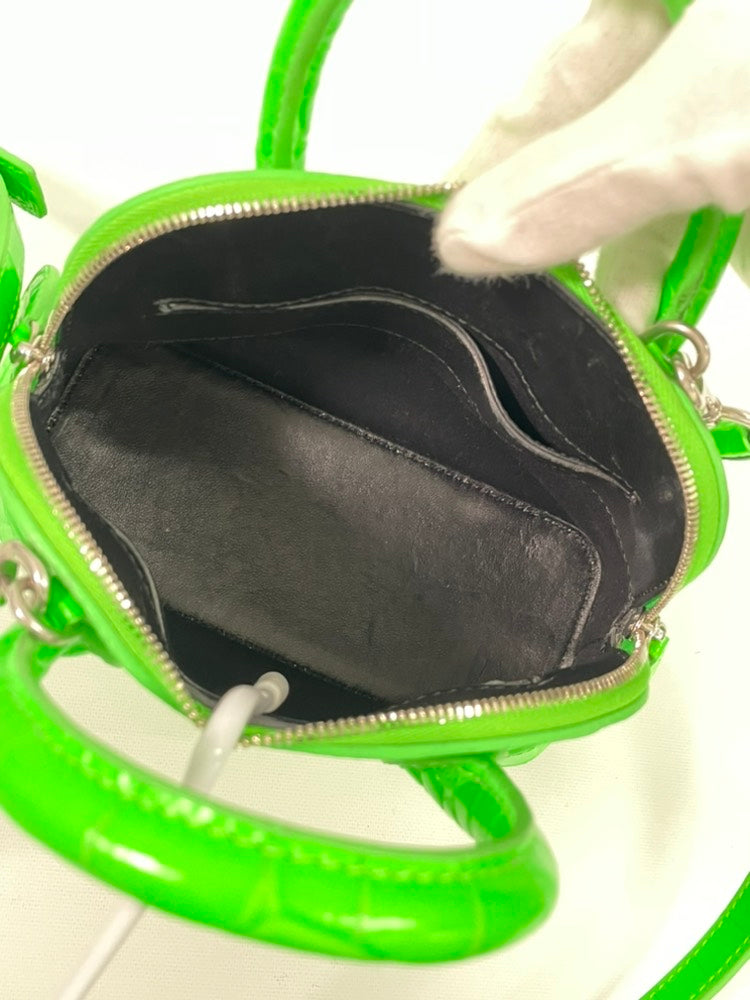 BALENCIAGA 2way Neo Classic Mini Green Leather Crossbody Bag